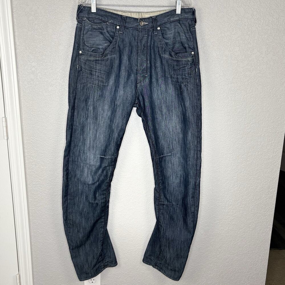 H&M &Bended Mens Jeans Twisted Leg Button Fly Reg Waist 34X34